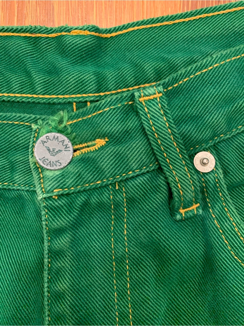 VTG Green Armani Jeans Women’s Size 8 Retro 1980s 1990s Made in USA 100% Cotton - Picture 3 of 14
